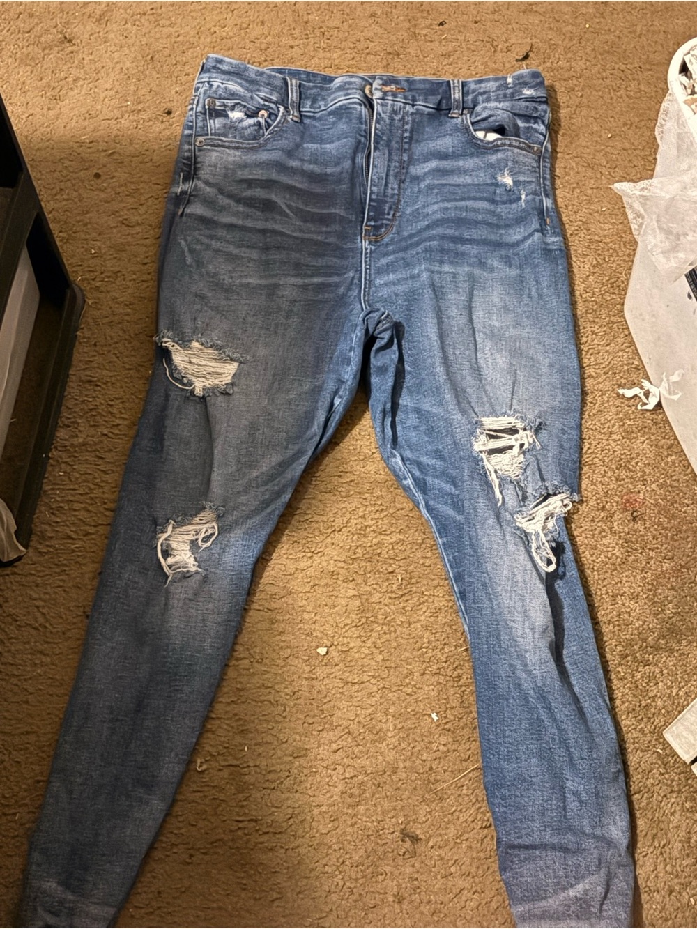 American Eagle Outfitters Women's Ripped Skinny Jeans - Blue